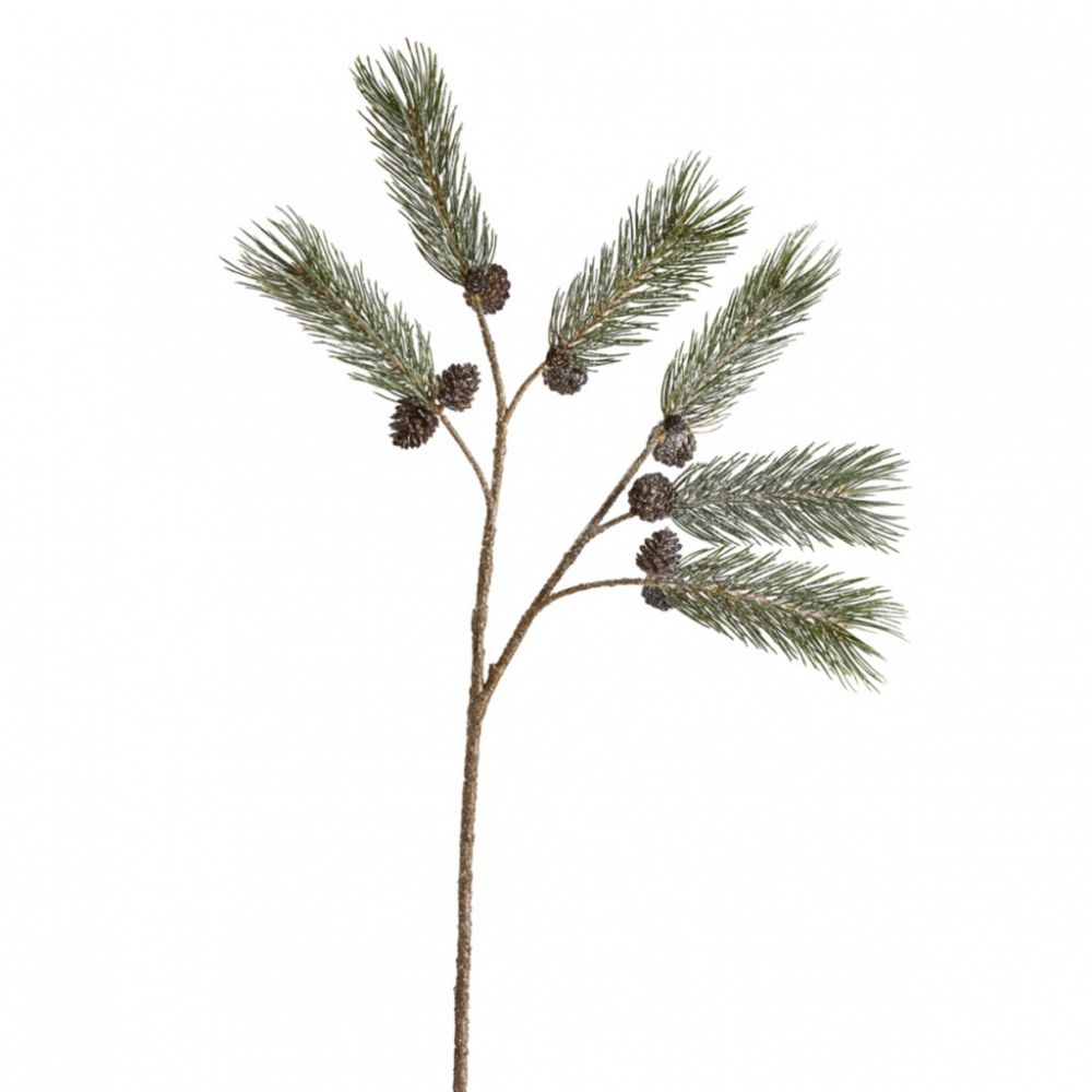 FROSTED PINE SPRAY W/CONES LG
