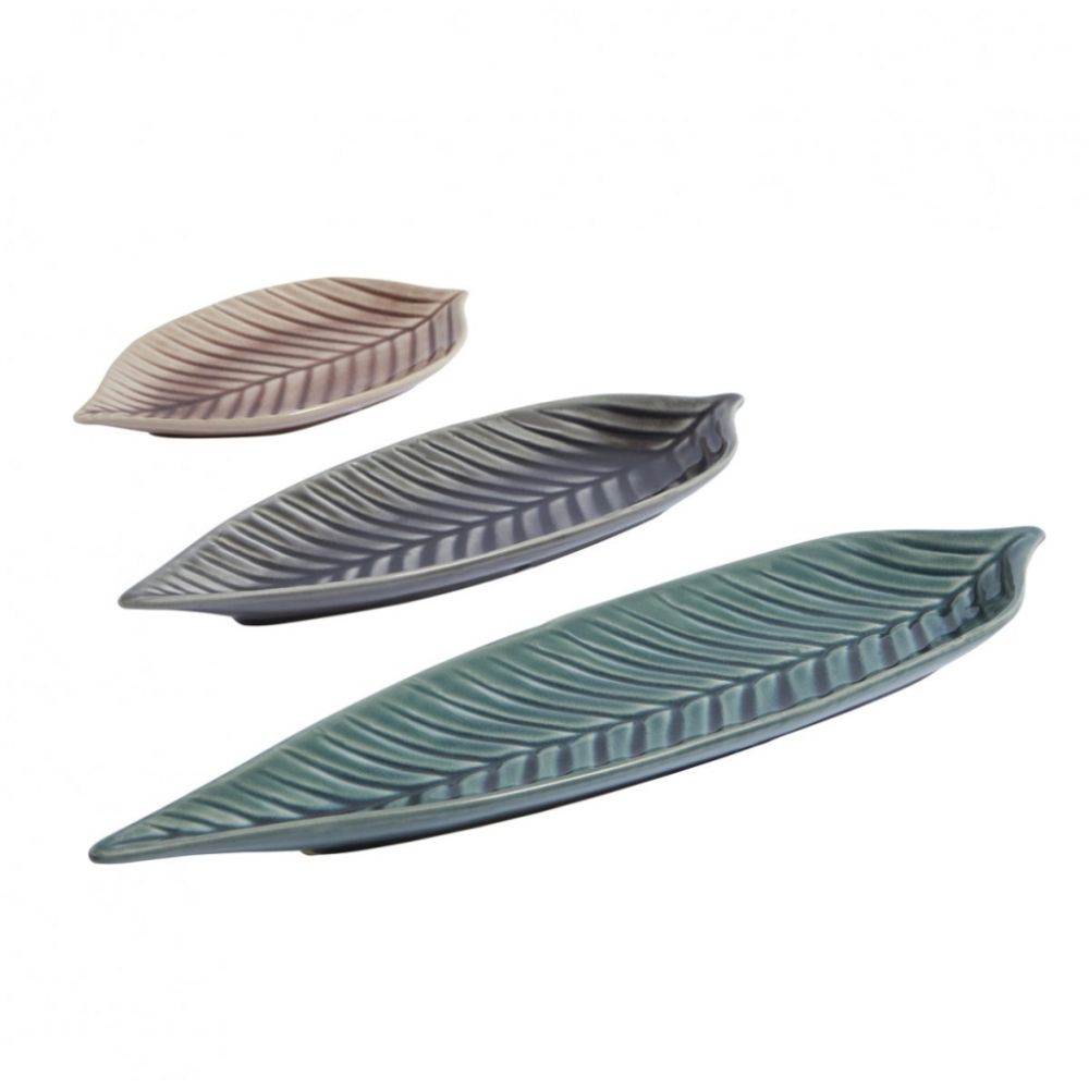 FEATHER DECO PLATES S/3